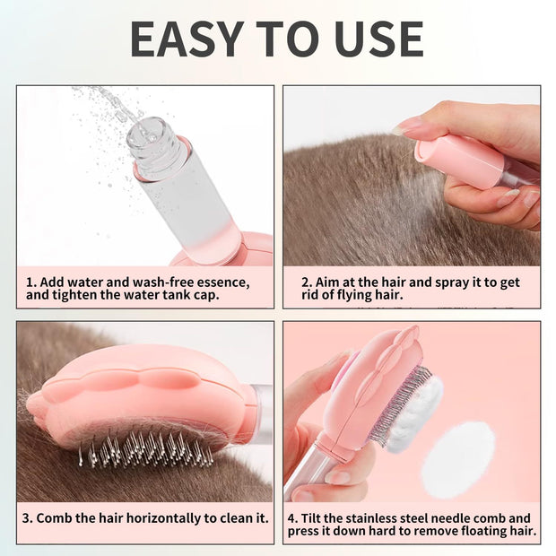 Spray Cat Brushes For Indoor Cats With Release Button Cat Brush For Shedding Massage Grooming Self Cleaning Slicker Brush For Dogs Cats Pet Brush Comb For Long Short Hair Cats Remove Loose Fur