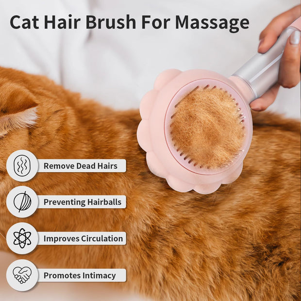 Spray Cat Brushes For Indoor Cats With Release Button Cat Brush For Shedding Massage Grooming Self Cleaning Slicker Brush For Dogs Cats Pet Brush Comb For Long Short Hair Cats Remove Loose Fur