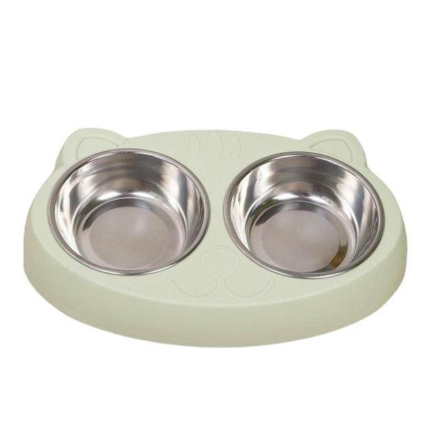 Double Bowls, Stainless Steel Pet Food Bowl Water Bowl