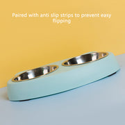 Double Bowls, Stainless Steel Pet Food Bowl Water Bowl