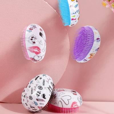 Plastic Hair Comb Fashion Egg Combs Smoothing Combs Knot-Proof Massage Combs