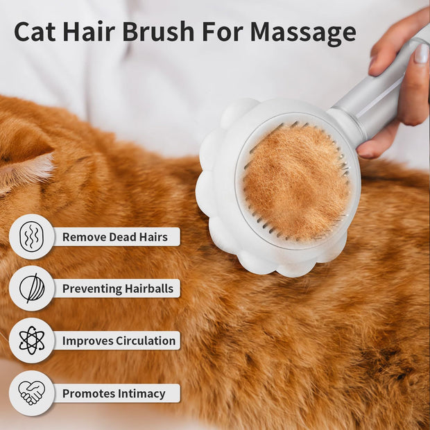 Spray Cat Brushes For Indoor Cats With Release Button Cat Brush For Shedding Massage Grooming Self Cleaning Slicker Brush For Dogs Cats Pet Brush Comb For Long Short Hair Cats Remove Loose Fur