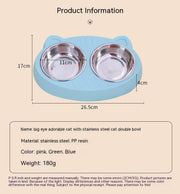 Double Bowls, Stainless Steel Pet Food Bowl Water Bowl