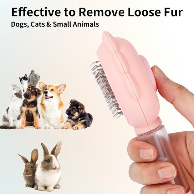 Spray Cat Brushes For Indoor Cats With Release Button Cat Brush For Shedding Massage Grooming Self Cleaning Slicker Brush For Dogs Cats Pet Brush Comb For Long Short Hair Cats Remove Loose Fur