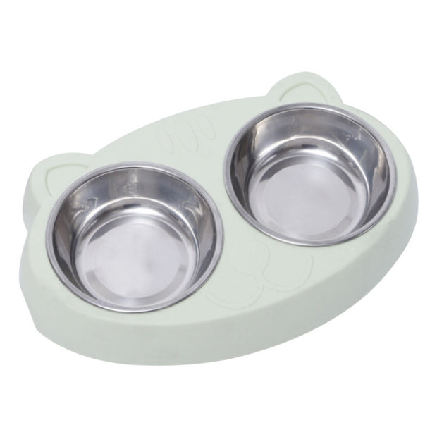 Double Bowls, Stainless Steel Pet Food Bowl Water Bowl